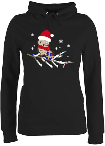 Pullover Damen Hoodie Frauen - Weihnachten Geschenke Christmas Bekleidung - Weihnachtsbaum Collage - XL - Schwarz - weihnachtssweatshirt weihnachtspullis weihnachtsmotiv Christbaum Hoody von Shirtracer