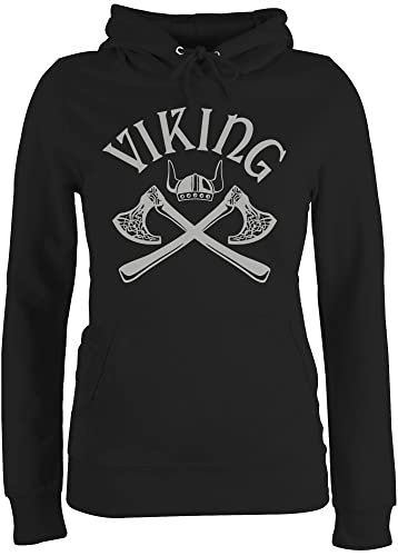 Shirtracer Pullover Damen Hoodie Frauen - & Walhalla - Wikinger Viking Nordmänner Odin Walhall Streitaxt - XXL - Schwarz - Hoodies/pullis vikinger axt hoddis Wikinger&Walhalla Kapuzenpullover Pulli von Shirtracer