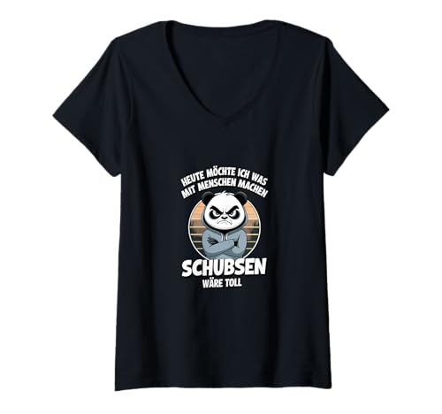 Damen Heute Möchte Ich was Mit Menschen Machen Schubsen Wäre Toll T-Shirt mit V-Ausschnitt Damen Heute Möchte Ich was Mit Menschen Machen Schubsen Wäre Toll T-Shirt mit V-Ausschnitt von Shirts mit lustigen Sprüchen by PeeKay