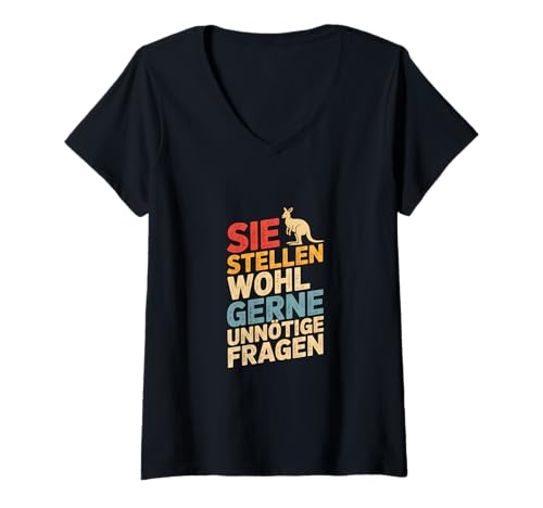 Damen Sie Stellen Wohl Gerne Unnötige Fragen Spruch T-Shirt mit V-Ausschnitt Damen Sie Stellen Wohl Gerne Unnötige Fragen Spruch T-Shirt mit V-Ausschnitt von Shirts mit lustigen Sprüchen by PeeKay