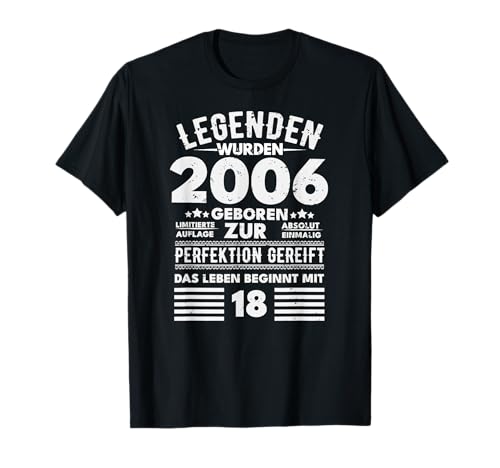 18. Geburtstag Junge Mädchen 18 Jahre 2006 Lustig Geschenk T-Shirt von Shirts of Heaven