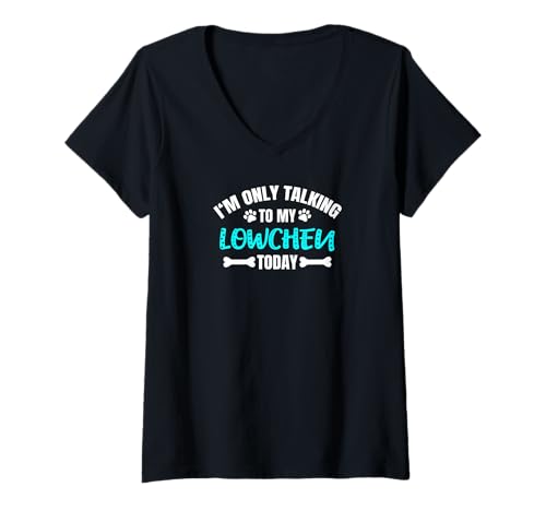 Damen Little Lion Dog I'm Only Talking to My Lowchen Today Löwchen T-Shirt mit V-Ausschnitt Damen Little Lion Dog I'm Only Talking to My Lowchen Today Löwchen T-Shirt mit V-Ausschnitt von Shirts & Geschenke für Hundebesitzer, Hundehalter