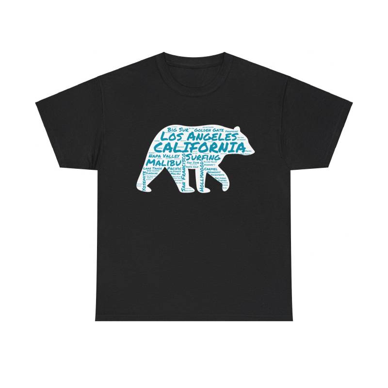 California Bear T-Shirt - Iconic Los Design Angeles, San Francisco, Surfing, Malibu, Napa Valley, Lake Tahoe, Hollywood von ShirtsGeeksandmore