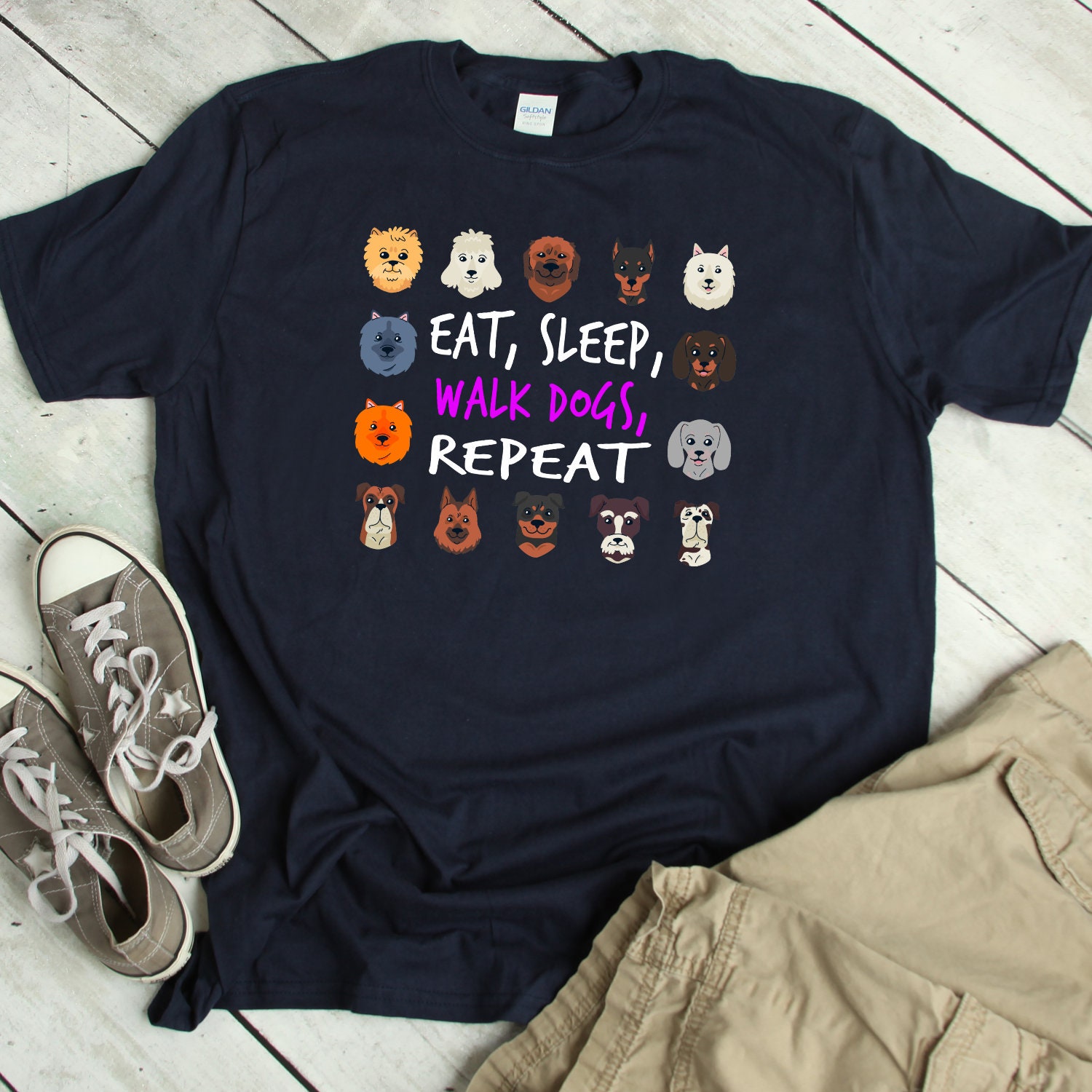 Dog Walker Gift Shirt Walking T Dogs Dogwalker Tshirt Love T-Shirt von ShirtsandGifts