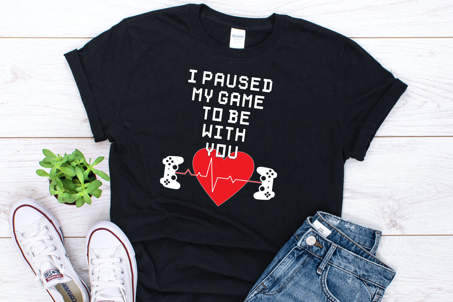 Gaming Valentine Geschenk Lustiges Valentinstag Shirt Für Gamer Tshirt Humor Ich Habe Mein Spiel Angehalten, Um Mit Dir Zu Sein von ShirtsandGifts
