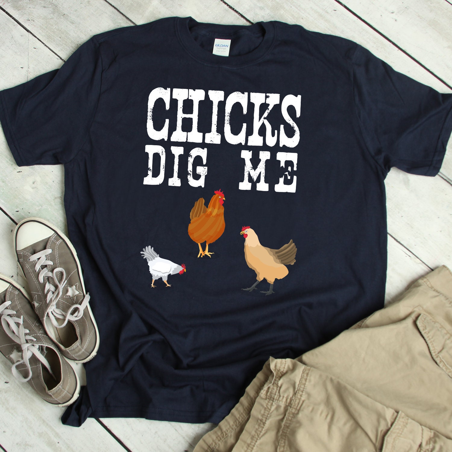 Lustiges Huhn-Bauer-T-Shirt Huhn-Liebhaber-T-Shirt Landwirtschafts-Shirt Küken Bauernhof-T-Shirt Huhn-Geschenk Graben Mich Zitat-Tshirt von ShirtsandGifts