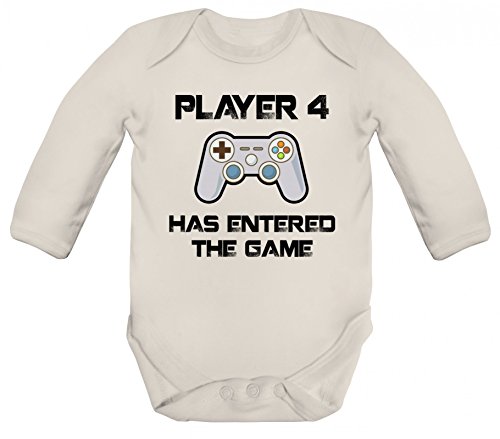 Shirtstreet Geek Nerd Strampler Bio Baby Body Bodysuit Langarm Jungen Mädchen Player 4 Has Entered The Game, Größe: 3-6 Monate,Organic Natural Shirtstreet Geek Nerd Strampler Bio Baby Body Bodysuit Langarm Jungen Mädchen Player 4 Has Entered The Game, Größe: 3-6 Monate,Organic Natural von Shirtstreet