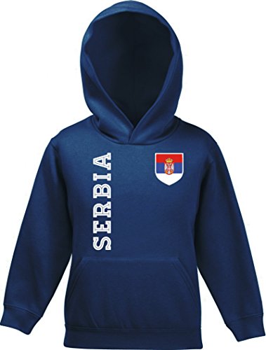 Shirtstreet Serbien Fußball WM Fanfest Gruppen Fan Kinder Hoodie Kapuzenpullover Mädchen Jungen Fan Trikot Serbia, Größe: 152,Navy Shirtstreet Serbien Fußball WM Fanfest Gruppen Fan Kinder Hoodie Kapuzenpullover Mädchen Jungen Fan Trikot Serbia, Größe: 152,Navy von Shirtstreet