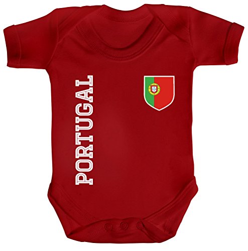 Wappen Fußball WM Fanshirt Gruppen Strampler Bio Baumwoll Baby Body kurzarm Jungen Mädchen Fan Trikot Portugal, Größe: 3-6 Monate,Red Wappen Fußball WM Fanshirt Gruppen Strampler Bio Baumwoll Baby Body kurzarm Jungen Mädchen Fan Trikot Portugal, Größe: 3-6 Monate,Red von Shirtstreet