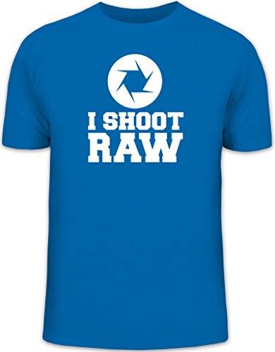 I Shoot RAW, Kamera Camera Herren T-Shirt Fun Shirt Funshirt, Größe: XL,royal blau von Shirtstreet24