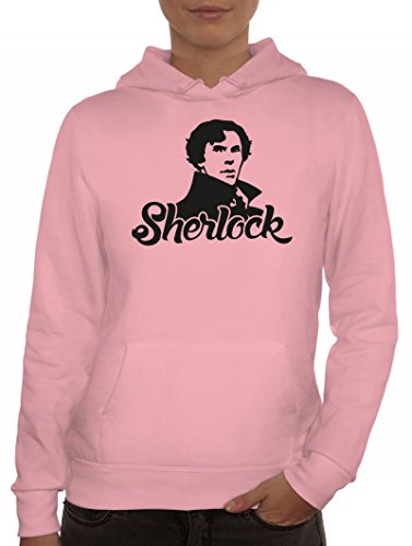 Serien Damen Kapuzenpullover Sherlock, Größe: M,rosa von Shirtstreet24