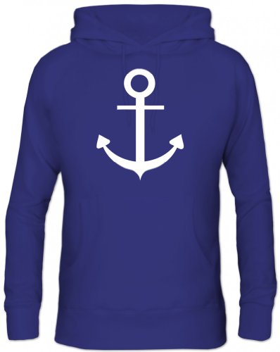 Shirtstreet, Anker, Kapitän Seefahrt Schiff Herren Herren Kapuzen Sweatshirt Hoodie - Pullover, Größe: 3XL,Royal Blau von Shirtstreet24