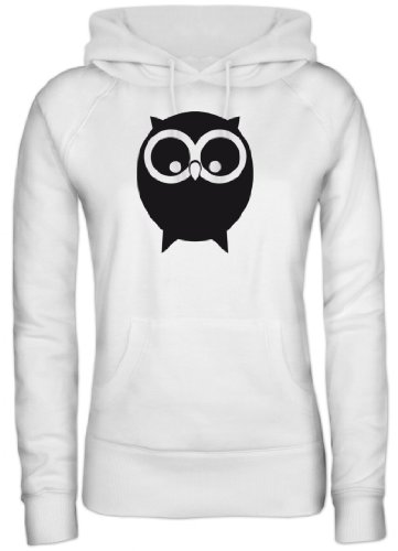 Shirtstreet, Eule, Kult Damen/Lady Kapuzen Sweatshirt - Pullover, Größe: M,Weiß von Shirtstreet24