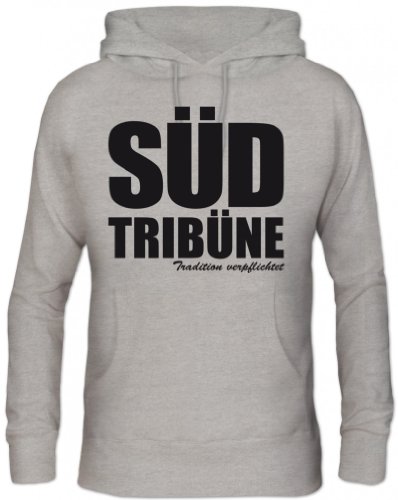 Shirtstreet, SÜDTRIBÜNE Ultras Dortmund Fußball Herren Kapuzen Hoodie Sweatshirt - Pullover, Größe: S,Graumeliert von Shirtstreet24