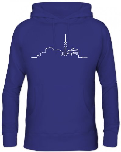 Shirtstreet, Skyline Berlin, Städte Berlin City Herren Herren Kapuzen Sweatshirt - Pullover S-3XL, Größe: XXL,Royal Blau von Shirtstreet24