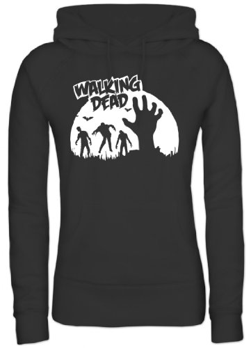 Shirtstreet, Zombie Walking Dead, Halloween Damen/Lady Kapuzen Hoodie Sweatshirt - Pullover, Größe: L,Schwarz von Shirtstreet24