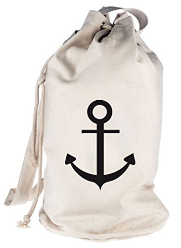 Shirtstreet24, ANKER, Kapitän Seefahrt Schiff bedruckter Seesack Umhängetasche Schultertasche Beutel Bag, Größe: onesize,natur von Shirtstreet24