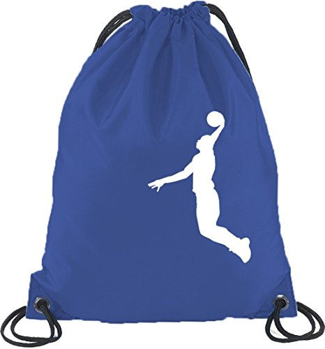 Shirtstreet24, BASKETBALL PLAYER, NBA Sport Turnbeutel Rucksack Sport Beutel, Größe: onesize,Royal Blau von Shirtstreet24