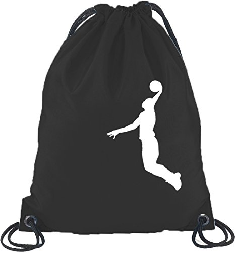 Shirtstreet24, BASKETBALL PLAYER, NBA Sport Turnbeutel Rucksack Sport Beutel, Größe: onesize,Schwarz von Shirtstreet24