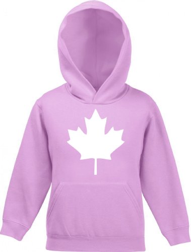 Shirtstreet24, CANADA/KANADA, Länder Kinder Kids Kapuzen Sweatshirt Hoodie - Pullover, Größe: 140,Rosa von Shirtstreet24