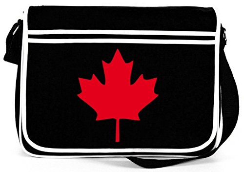 Shirtstreet24, CANADA/KANADA, Länder Retro Messenger Bag Kuriertasche Umhängetasche, Größe: onesize,Schwarz von Shirtstreet24