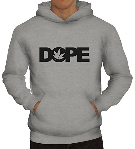 Shirtstreet24, Dope Cannabis, Hanf Blatt Herren Kapuzen Sweatshirt - Pullover Hoodie, Größe: M,Graumeliert von Shirtstreet24