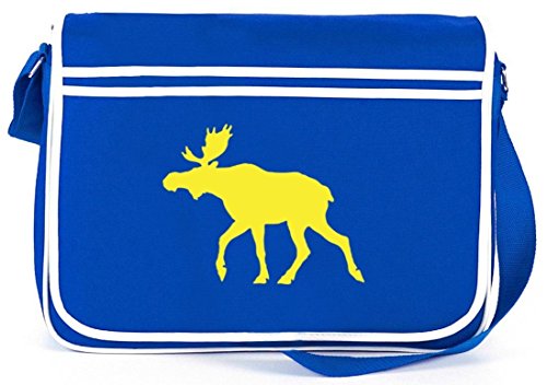 Shirtstreet24, ELCH, Schweden Skandinavien Retro Messenger Bag Kuriertasche Umhängetasche, Größe: onesize,Royal Blau von Shirtstreet24