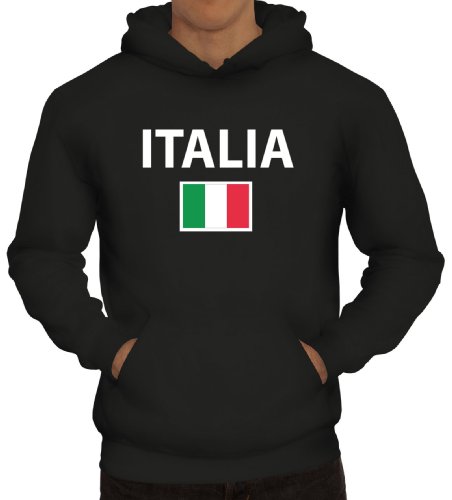 Shirtstreet24, EM/WM 20 - Italia, Italien Italy Fußball Herren Kapuzen Sweatshirt - Pullover Hoodie, Größe: 3XL,Schwarz von Shirtstreet24