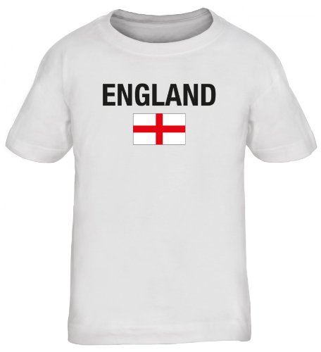 Shirtstreet24, EM/WM 21 - England, Fußball Kids Kinder Fan T-Shirt Funshirt, Größe: 134/146,weiß von Shirtstreet24