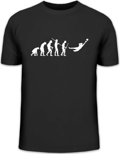 Shirtstreet24, Evolution Torwart, Fußball Fussball EM WM Herren T-Shirt Fun Shirt Funshirt, Größe: L,schwarz von Shirtstreet24