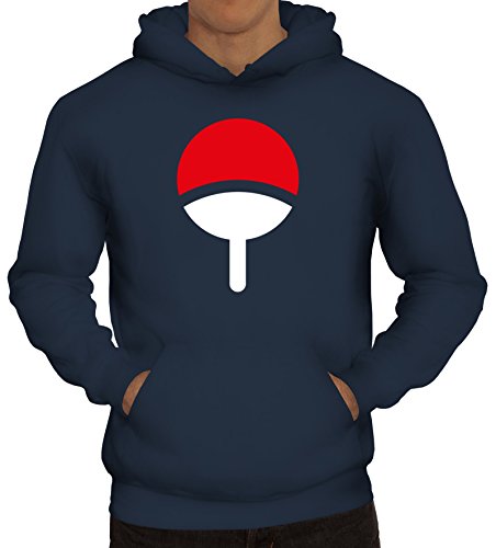 Shirtstreet24, Familie Uchiha, Herren Kapuzen Sweatshirt - Pullover Hoodie, Größe: L,Navy von Shirtstreet24