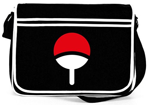 Shirtstreet24, Familie Uchiha, Retro Messenger Bag Kuriertasche Umhängetasche, Größe: onesize,Schwarz von Shirtstreet24