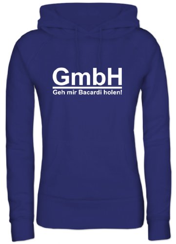 Shirtstreet24, Geh' Mir Bacardi holen! Lady/Girlie Kapuzen Sweatshirt - Pullover, Größe: S,Royal Blau von Shirtstreet24