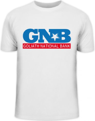 Shirtstreet24, Goliath National Bank, GNB Herren T-Shirt Fun Shirt Funshirt, Größe: XL,weiß von Shirtstreet24