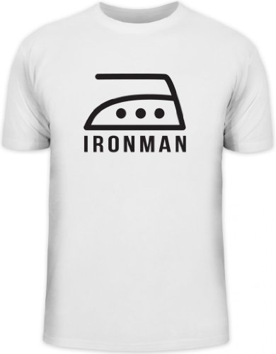 Shirtstreet24, Ironman, Herren T-Shirt Fun Shirt, Größe: L,weiß von Shirtstreet24