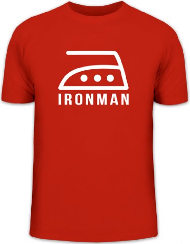 Shirtstreet24, Ironman, Herren T-Shirt Fun Shirt, Größe: M,rot von Shirtstreet24