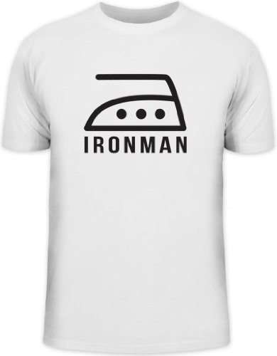 Shirtstreet24, Ironman, Herren T-Shirt Fun Shirt, Größe: M,weiß von Shirtstreet24