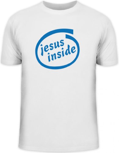 Shirtstreet24, Jesus Inside, christliches Religion Herren T-Shirt, Größe: L,weiß von Shirtstreet24