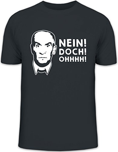 Shirtstreet24, Nein! DOCH! Ohhhh! Herren T-Shirt Herrenshirt Funshirt, Größe: L,Darkgrey von Shirtstreet24