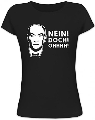 Shirtstreet24, Nein! DOCH! Ohhhh! Lady/Damenshirt/Frauen Fun T-Shirt, Größe: L,schwarz von Shirtstreet24