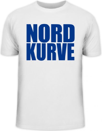 Shirtstreet24, NORDKURVE, Ultras Hamburg Schalke Fußball, Herren T-Shirt Fun Shirt Funshirt, Größe: M,weiß von Shirtstreet24