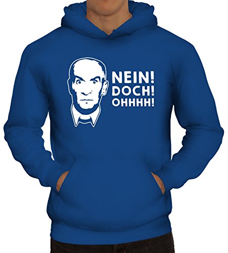 Shirtstreet24, Nein! DOCH! Ohhhh! Herren Kapuzen Sweatshirt - Pullover Hoodie, Größe: 3XL,Royal Blau von Shirtstreet24