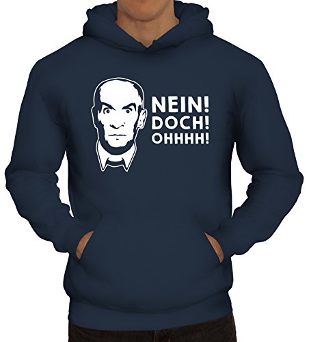 Shirtstreet24, Nein! DOCH! Ohhhh! Herren Kapuzen Sweatshirt - Pullover Hoodie, Größe: S,Navy von Shirtstreet24