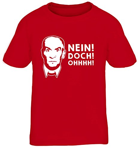 Shirtstreet24, Nein! DOCH! Ohhhh! Kids Kinder Fun T-Shirt Funshirt, Größe: 134/146,rot von Shirtstreet24