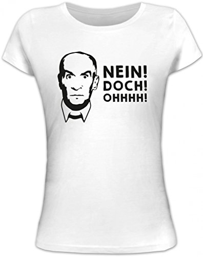 Shirtstreet24, Nein! DOCH! Ohhhh! Lady/Damenshirt/Frauen Fun T-Shirt, Größe: S,weiß von Shirtstreet24