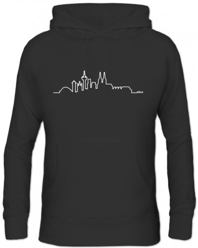 Shirtstreet24, Skyline Köln, Cologne Kölle Herren Kapuzen Sweatshirt - Pullover S-3XL, Größe: M,Schwarz von Shirtstreet24