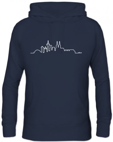 Shirtstreet24, Skyline Köln, Cologne Kölle Herren Kapuzen Sweatshirt - Pullover S-3XL, Größe: XXL,Navy von Shirtstreet24