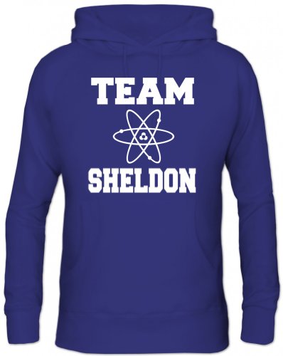 Shirtstreet24, TEAM SHELDON, Gamer Nerd Herren Kapuzen Sweatshirt Hoodie - Pullover, Größe: L,Royal Blau von Shirtstreet24