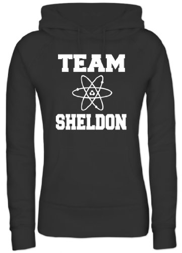 Shirtstreet, Team Sheldon, Damen/Lady Kapuzen Hoodie Pullover, Größe: M,Schwarz von Shirtstreet24