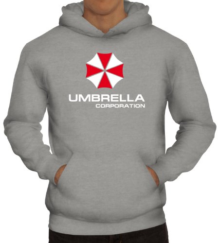 Shirtstreet24, Umbrella Corporation, Herren Kapuzen Sweatshirt - Pullover Hoodie, Größe: 3XL,Graumeliert von Shirtstreet24